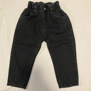 Zara toddler black paper bag jeans in size 18-24